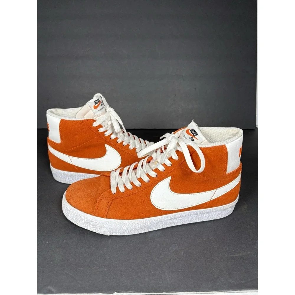 Nike SB Zoom Blazer Mid Safety Orange White Men's Size 8 Shoes 864349-800